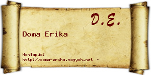 Doma Erika névjegykártya